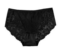 Femmes Dentelle Sexy Creux sous-Vêtements Dos Taille Dentelle Mi Haute Taille Creux Respirant Élargi Ceinture Ventre Mémoires Culottes Robe Bustier Swing Bustier Oriental (Black, L)