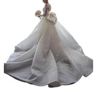 Femmes Dentelle Sirène Robes De Mariée Grande Taille De Plage Robes pour Mariée Sexy Dos Nu Maxi Robe, White, 2