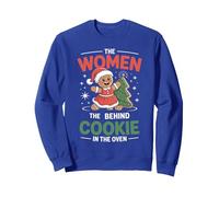 Femmes Derrière Cookie in The Oven Noël Grossesse Maman Maman Sweatshirt, Unisexe pour Adultes, Bleu Royal, L