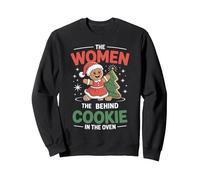 Femmes Derrière Cookie in The Oven Noël Grossesse Maman Maman Sweatshirt, Unisexe pour Adultes, Noir, M
