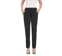 Femmes D'été Harem Pantalon Pantalon décontracté Taille Haute élastique avec Poches Pantalon Crayon Stretch Coupe Slim Grande Taille (Le Noir4,L)