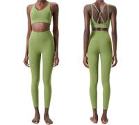 Femmes deux pièces Fitness Yoga ensemble extensible doux Stretch