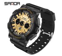 Femmes Double Affichage Montres Haut De Gamme De Luxe Pour Dames Montres Sport Femmes Montres Chronologie Chronographe Affichage Led.Gold Big Size.