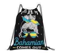 Femmes Drapeau des Bahamas Mignon Jusqu'À Ce Que Mon Bahaméen Se Manifeste Sac De Rangement Randonnée Sacs À Cordon Réglable Sac À Cordon pour Hommes Fête Camping 36X42Cm