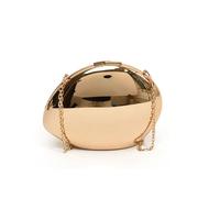 Femmes Embrayages Pochette de soirée en acrylique for femme, jolie pochette en forme de coquillage, dorée et argentée, en métal brillant, à bandoulière, petite bourse Cadeau de Noël(Gold 1PC)