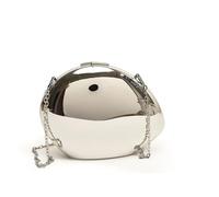 Femmes Embrayages Pochette de soirée en acrylique for femme, jolie pochette en forme de coquillage, dorée et argentée, en métal brillant, à bandoulière, petite bourse Cadeau de Noël(SILVER 1PC)