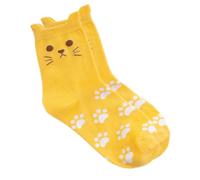 Femmes et adolescentes Nouveauté Coton Milieu Chaussettes Drôles de Chat Oreilles et Pattes Imprimé Jarretière Chats, a, taille unique
