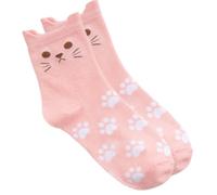 Femmes et adolescentes Nouveauté Coton Milieu Chaussettes Drôles de Chat Oreilles et Pattes Imprimé Jarretière Chats, b, taille unique