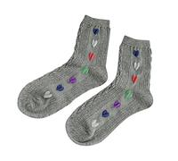 Femmes et hiver Heart Ware Coton Belles Chaussettes de mollet Chaussettes à clipser, gris, taille unique