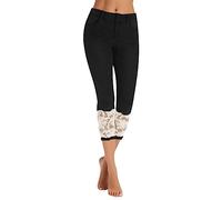 Femmes Été Élastique Dentelle Denim Décontractée Tondu Pantalon Femme Denim Jeans Slim Pantacourt De la dentelleTaille Haute Jean Stretch Pant Mile High Super Skinny Jean Pantalons