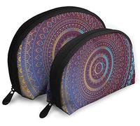 Femmes Ethnique Boho Style Sacré Asiatique Symbole Voyage Cosmétique Sacs Étanche 2PC Maquillage Pochette Cosmétique et Articles De Toilette Organisateur Sac Portable Voyage Trousse De Toilette Fill