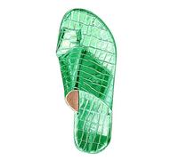 Femmes Europe Et Les États Style Commerce Extérieur Grande Taille Ensemble Bout Plat Bout Plat Un Mot Pantoufles Bordure Motif Pierre Bout Ouvert Sandales De Plage Pantoufle Femme Pantoufles Bottes