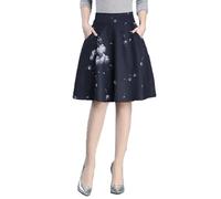 Femmes Évasé Casual Mini École Tennis Patineur Casual Jupe Fille Ligne A Coupe Slim E-Girl Skirt Jupe De Danse avec Deux Poches Latérales Et Short Intérieur(Pissenlit,32)
