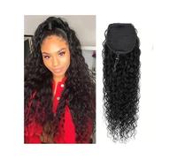 Femmes Extension de cheveux naturels bouclés à clip, queue cheval avec cordon serrage, 20 66 cm, postiche en Remy for femmes Utilisation quotidienne(24inches)