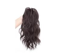 Femmes Extensions de queue cheval longues et ondulées, postiches synthétiques à clipser for femme, usage quotidien, faciles porter Utilisation quotidienne(Dark Brown)