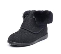 Femmes Extra Large Ajustable Chaussures Antidérapante Pantoufles Diabétiques Hiver Doublé Chaudes Bottines (L, Adulte, 41, Numérique, Système Taille Chaussures EU, Large)