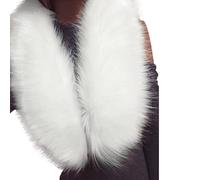 Femmes Faux Col Châle Wrap Froid Hiver Chauffe-Cou Femme Écharpe Wrap Cou Accessoires Vêtements, Blanc., taille unique