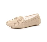 Femmes Faux Peau de Mouton Fourrure Semelle Souple Chaussure Bateau Mocassins Chaussons Pantoufle Pointure 7 40