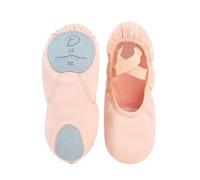Femmes Filles Chaussures de Ballet Ballerines Toile Extensible Fendue Semelle Souple Tissu élastique Professionnelles Pantoufles Danse(Beige,35)