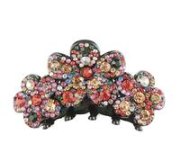 Femmes Filles Grosse Fleur Daisy Strass Cristal Noir Griffe de cheveux