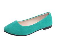 Femmes Filles Solide Grande Taille Glisse sur Plat Confort Plat Décontracté Chaussures Unique Tableau des tailles Chaussures Femmes, Vert menthe., 37 EU
