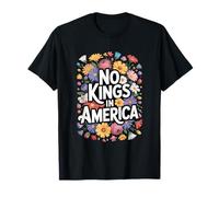 Femmes Floral Retro 70s No Kings In America T-Shirt