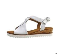 Femmes Gabor Comfort Sandale Cuir Courroie Plat - blanc(liège/offwhi) 38 1/2