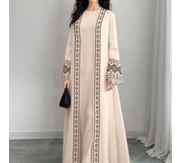 Femmes Géométrique Imprimé Mode Manches Longues Décontracté Arabe Abaya Cardigan Maxi Veste, Printemps/Automne L,M,S,XLGéométrique,graphiqueTissu tissé