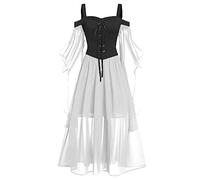Femmes Gothique Steampunk Victorien Robe De Princesse Vintage en Dentelle Renaissance Manches Longues Style Victorien Gothique Déguisements Halloween De Carnaval Robe De Bal Reine Victorienne