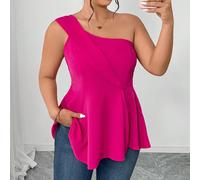 Femmes grande taille Bretelles fines Taille élastique Asymétrique Fente A-Line Élégante Camisole, Convient pour le thé de l'après-midi, enterrement de vie de jeune fille, Sexy et affinant, Polyvalent,