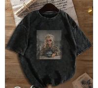 Femmes grande taille "Je déteste les matins" Portrait col rond manches courtes T-shirt décontracté, convient pour le printemps, l'été et l'automne Noir 0XL,1XL,2XL,3XL,4XLPortrait,graphiqueTissu trico