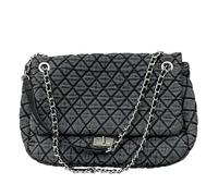 Femmes Gris Casual Diamant Damier Denim Rétro Mode Une épaule Sac À Main, Large