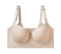 Femmes Gros Seins Couverture Arrière Complète Soutiens-Gorge Grande Taille Cacher Dos Gros Gilet Sport Soutien-Gorge Corset Haut for Femme (Color : Beige, Size : 110/48C)
