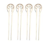 Femmes Hair Accessory Styling Tool 4pcs Set Fork Set For Girls Hairstyle Updo Bun French Pin Stick Strong Hold Pony Ponytail Wrapy Chinese Style Doré 1