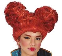 Femmes Halloween Déguisement Perruque Sorcière Gingembre avec Côté Boucles Hocus