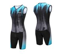 Femmes Haut de Gamme rembourré Triathlon Tri Suit Compression Duathlon Courir Costume de Peau Natation Cyclisme,Triathlon One Piece Aero Cycling Skinsuit (TYP-3,S)