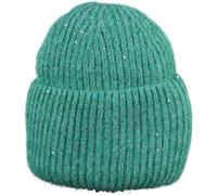 Femmes Hiver Bonnet Femme Paillettes Tricoté Bonnet Femme Bonnet Épais Chaud Doux Cachemire Laine Cap, Jade EN8 M, One Size