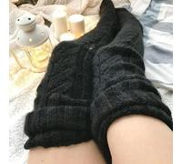 Femmes hiver chaud respirant longs Johns Mohair genou longueur tricoté laine Stretch haute chaussettes Femboy jambières Kawaii vêtements Off white