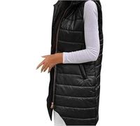 Femmes Hiver Slim Fit Gilets Chaud Manteau en Duvet Gilet Zip Up Matelassé Vêtements D’extérieur en Duvet Gilet Manteaux D’Hiver pour Femmes, Black, XXL