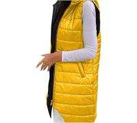 Femmes Hiver Slim Fit Gilets Chaud Manteau en Duvet Gilet Zip Up Matelassé Vêtements D’extérieur en Duvet Gilet Manteaux D’Hiver pour Femmes, Yellow, 5XL