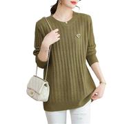 Femmes Hiver Solide Col Rond Pull Rivet Manches Longues Pull Tricoté Undershirt Casual Tops, XC44, L