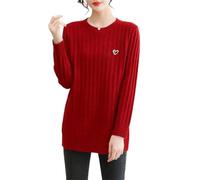 Femmes Hiver Solide Col Rond Pull Rivet Manches Longues Pull Tricoté Undershirt Casual Tops, XC45, 3XL