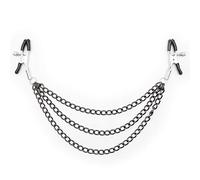 Femmes Homme Pinces à sein Sexy Clips de mamelon avec Chaîne Flirter stimulation du sein en Métal Nipple clamp Bondage SM masseur de sein Réglable Pour Couple Gay Les (Noir)