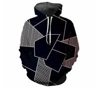 Femmes Hommes Abstrait Géométrie Imprimé 3D Sweats à Capuche Drôle Manches Longues Sweatshirts Cordon à Tirer Poche Pullover Tops