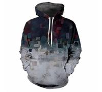 Femmes Hommes Abstrait Géométrie Imprimé 3D Sweats à Capuche Drôle Manches Longues Sweatshirts Cordon à Tirer Poche Pullover Tops