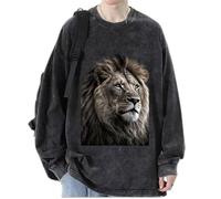 Femmes/Hommes Cool Lion Head Sweatshirts Automne Pull Tops Manches Longues Portrait Animal Lion Imprimé T-Shirts Streetwear