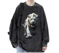 Femmes/Hommes Cool Lion Head Sweatshirts Automne Pull Tops Manches Longues Portrait Animal Lion Imprimé T-Shirts Streetwear