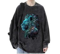 Femmes/Hommes Cool Lion Head Sweatshirts Automne Pull Tops Manches Longues Portrait Animal Lion Imprimé T-Shirts Streetwear