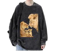 Femmes/Hommes Cool Lion Head Sweatshirts Automne Pull Tops Manches Longues Portrait Animal Lion Imprimé T-Shirts Streetwear
