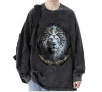 Femmes/Hommes Cool Lion Head Sweatshirts Automne Pull Tops Manches Longues Portrait Animal Lion Imprimé T-Shirts Streetwear